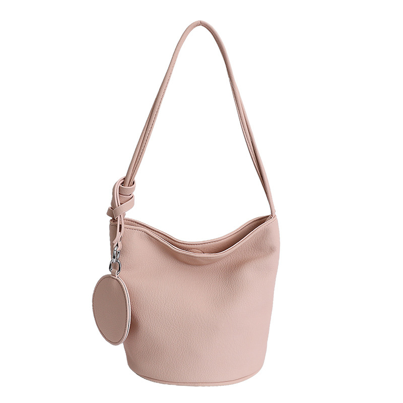 Ženska retro bucket torba za rame, model 2026, velik kapacitet, teksturiran dizajn