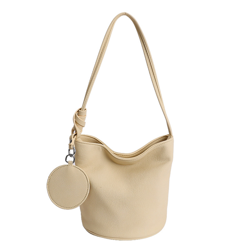 Ženska retro bucket torba za rame, model 2026, velik kapacitet, teksturiran dizajn