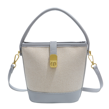 Minimalistička patchwork bucket torba za žene - korejski stil, casual, lagana, crossbody
