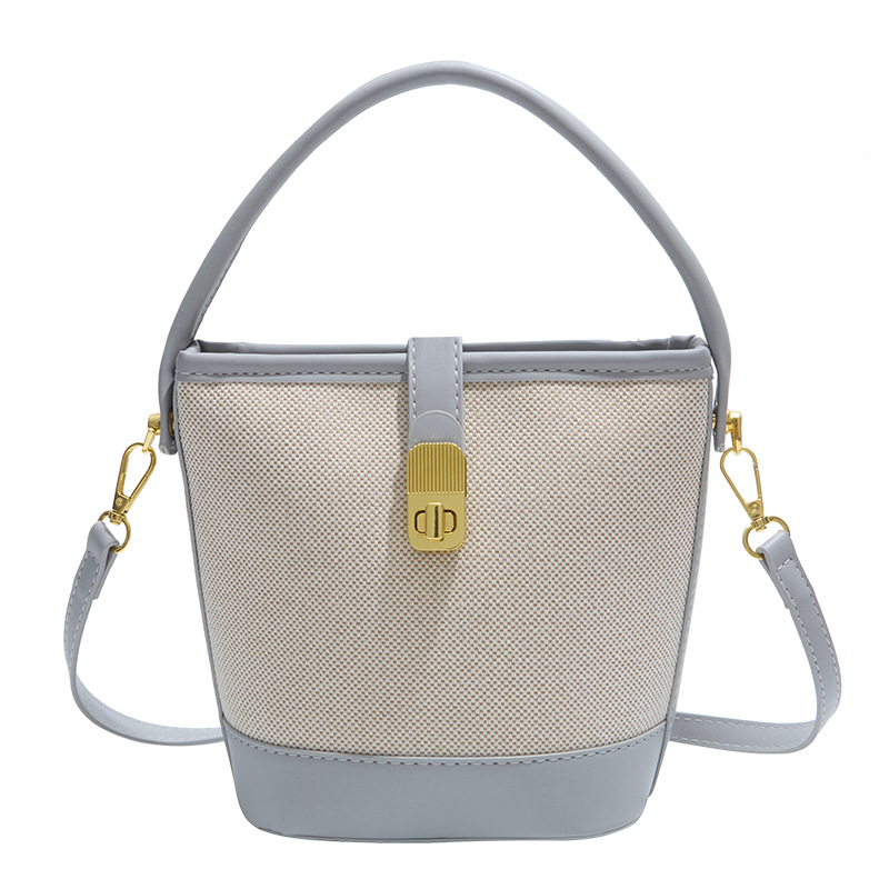 Minimalistička patchwork bucket torba za žene - korejski stil, casual, lagana, crossbody