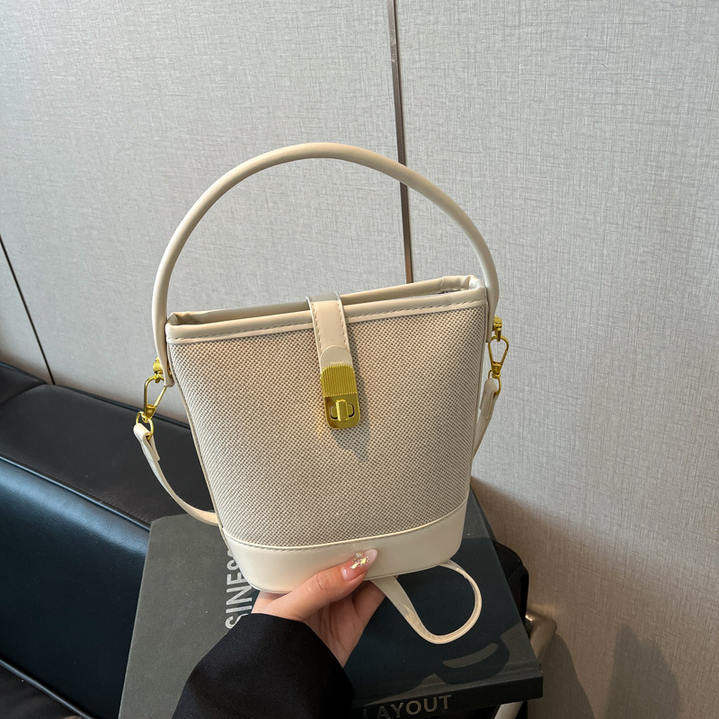 Minimalistička patchwork bucket torba za žene - korejski stil, casual, lagana, crossbody