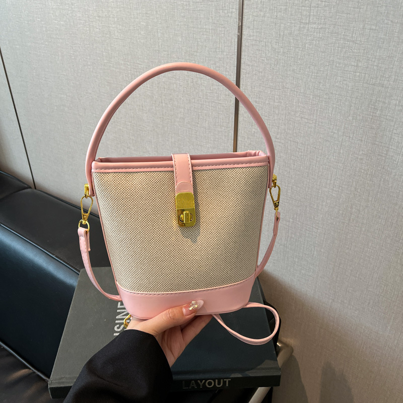 Minimalistička patchwork bucket torba za žene - korejski stil, casual, lagana, crossbody