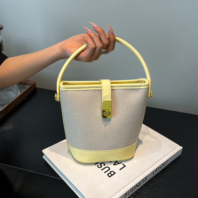 Minimalistička patchwork bucket torba za žene - korejski stil, casual, lagana, crossbody