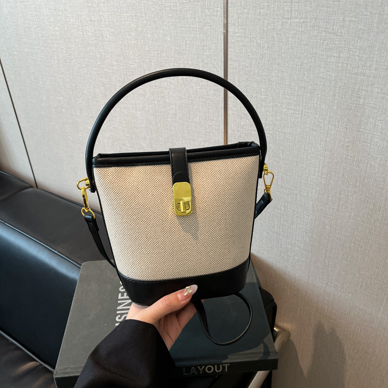 Minimalistička patchwork bucket torba za žene - korejski stil, casual, lagana, crossbody