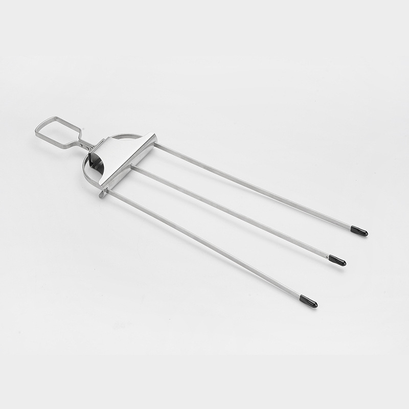 Furculiță de grătar din oțel inoxidabil îngroșat cu trei dinți pentru frigăruile de miel, instrument de camping