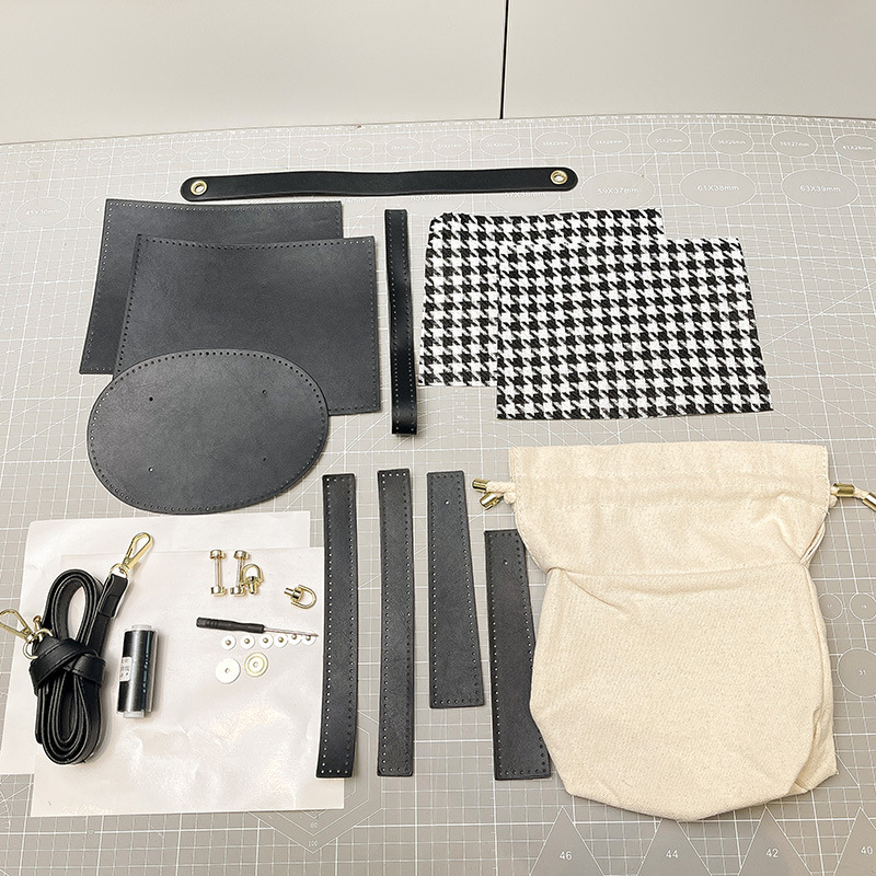 Ženska torbica od Zhuang brokata, DIY torba od tkanine za nošenje preko tijela, cilindričnog oblika, zatvaranje šnuralom, PU materijal, klasičan retro stil