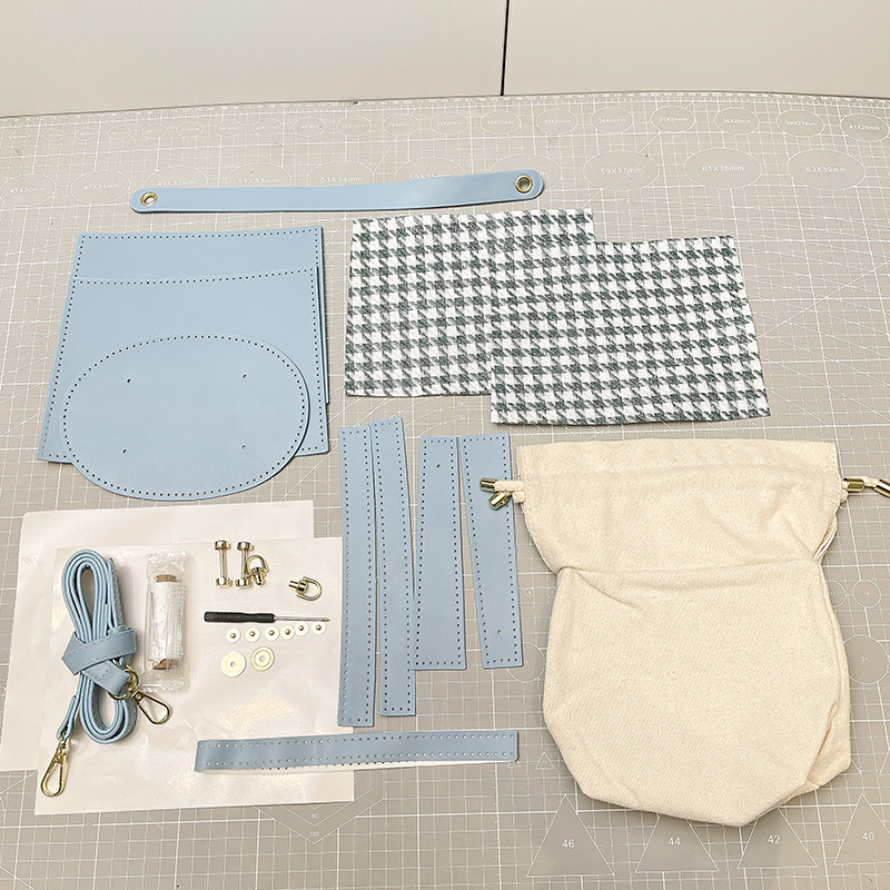 Ženska torbica od Zhuang brokata, DIY torba od tkanine za nošenje preko tijela, cilindričnog oblika, zatvaranje šnuralom, PU materijal, klasičan retro stil