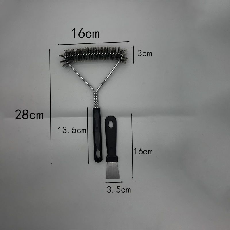 Perie din oțel inoxidabil pentru curățarea grătarului, cu mâner lung, cap de sârmă – set complet de unelte pentru grătar