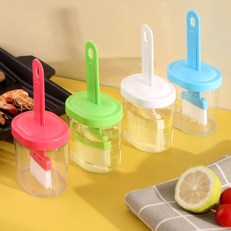 Perie pentru ulei la grătar cu sticluță, rezistentă la temperaturi înalte, din materiale alimentare, set complet pentru cuptor