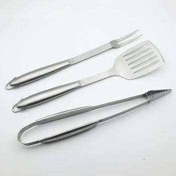 Set de unelte pentru grătar din oțel inoxidabil, pentru picnic și camping, portabil, cuțit, furculiță, clemă și spatulă
