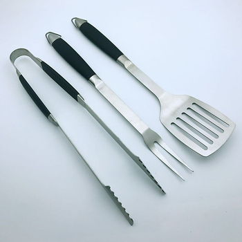 Set de unelte pentru grătar din oțel inoxidabil, pentru picnic și camping, portabil, cuțit, furculiță, clemă și spatulă