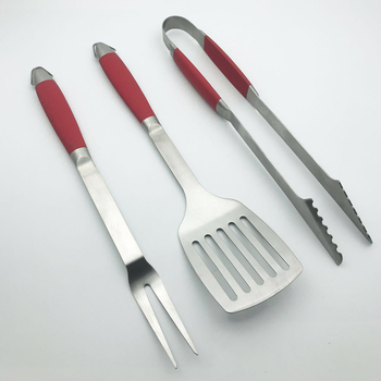 Set de unelte pentru grătar din oțel inoxidabil, pentru picnic și camping, portabil, cuțit, furculiță, clemă și spatulă