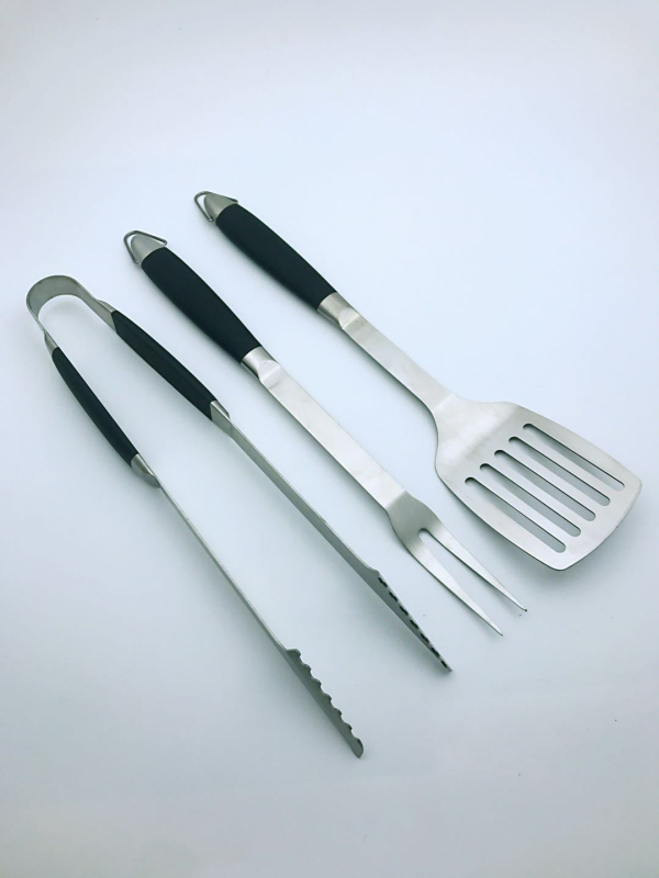 Set de unelte pentru grătar din oțel inoxidabil, pentru picnic și camping, portabil, cuțit, furculiță, clemă și spatulă