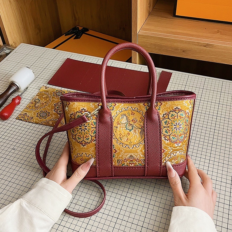 Nova torba u kineskom stilu od PU s DIY kompletom Song Brocade, za ramenu ili crossbody za žene, ručno izrađena, moderna torba