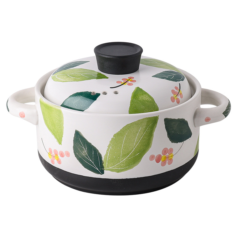 Oală de ceramică pictată manual pentru lapte și oală mică pentru aragaz — rezistentă la flacără deschisă și temperaturi înalte