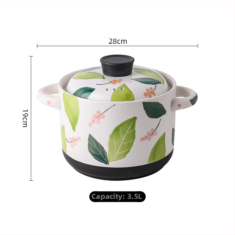 Oală de ceramică pictată manual pentru lapte și oală mică pentru aragaz — rezistentă la flacără deschisă și temperaturi înalte