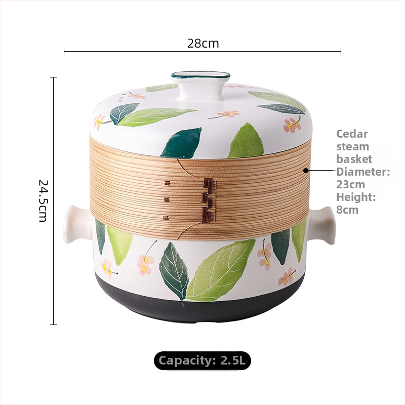 Oală de ceramică pictată manual pentru lapte și oală mică pentru aragaz — rezistentă la flacără deschisă și temperaturi înalte