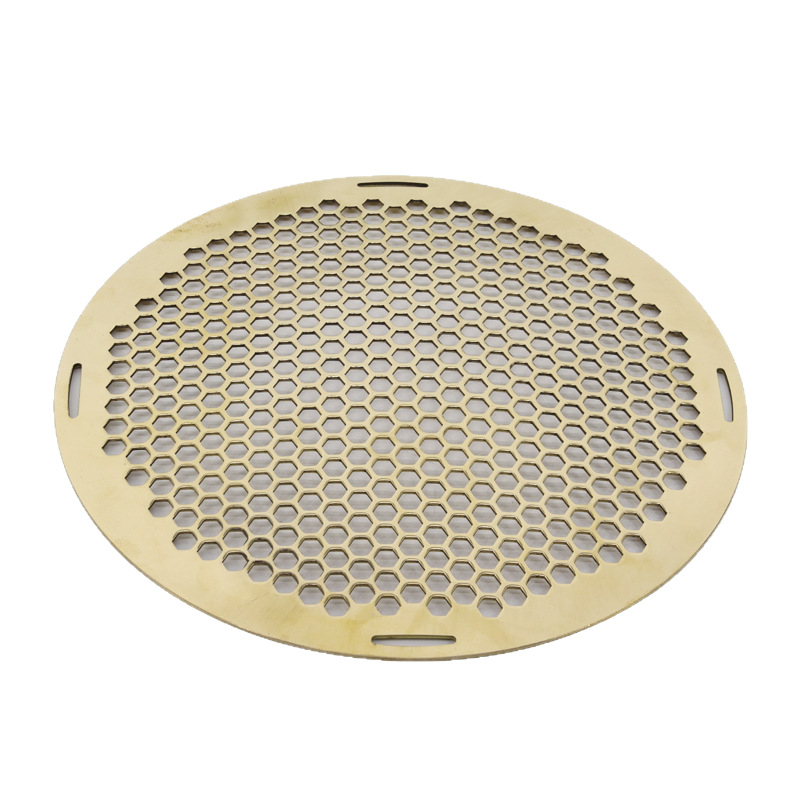 Grilă rotundă din alamă pentru foc exterior și grătar, plasă perforată îngroșată