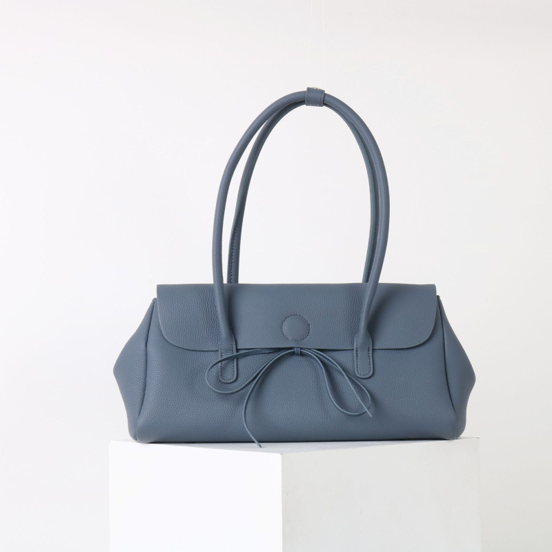 Miss Summer torba od prave kože s dizajnom krila — retro tote s mašnom, elegantna i vrhunske kvalitete, srednja veličina