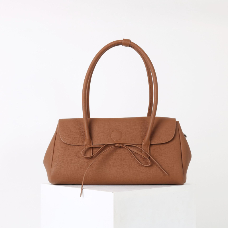 Miss Summer torba od prave kože s dizajnom krila — retro tote s mašnom, elegantna i vrhunske kvalitete, srednja veličina
