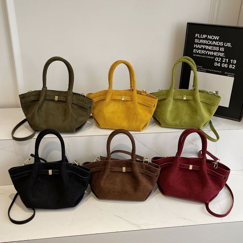 Retro torbica Demellier Wing Bag, suede bucket torbica, vrhunska tekstura, jednostavna crossbody za svakodnevnu upotrebu