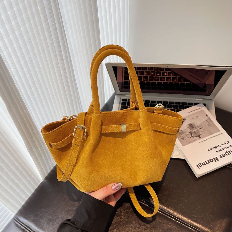 Retro torbica Demellier Wing Bag, suede bucket torbica, vrhunska tekstura, jednostavna crossbody za svakodnevnu upotrebu