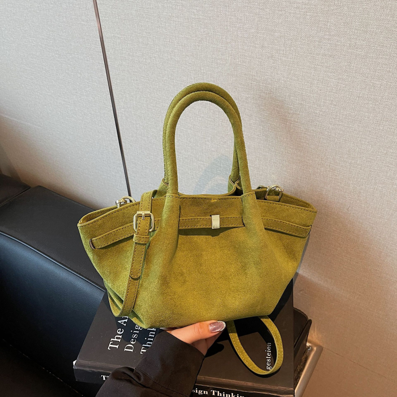 Retro torbica Demellier Wing Bag, suede bucket torbica, vrhunska tekstura, jednostavna crossbody za svakodnevnu upotrebu