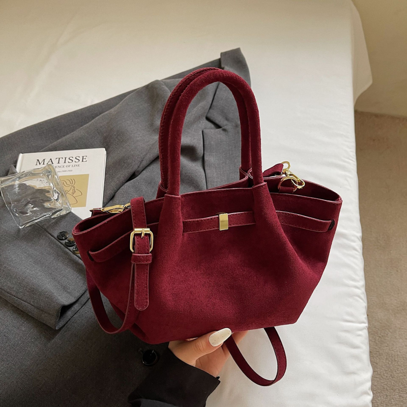 Retro torbica Demellier Wing Bag, suede bucket torbica, vrhunska tekstura, jednostavna crossbody za svakodnevnu upotrebu