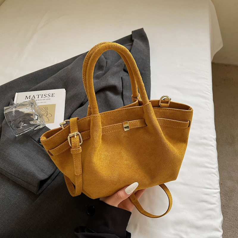 Retro torbica Demellier Wing Bag, suede bucket torbica, vrhunska tekstura, jednostavna crossbody za svakodnevnu upotrebu