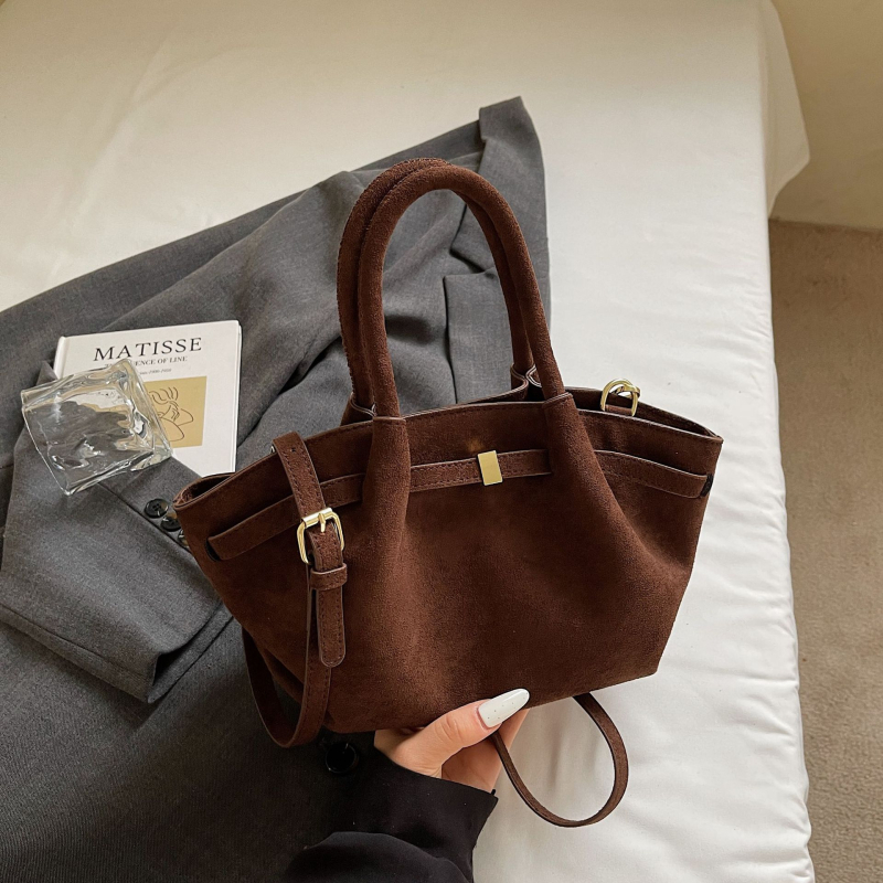 Retro torbica Demellier Wing Bag, suede bucket torbica, vrhunska tekstura, jednostavna crossbody za svakodnevnu upotrebu