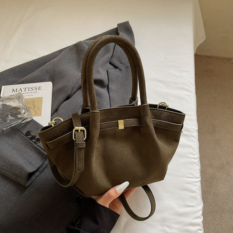 Retro torbica Demellier Wing Bag, suede bucket torbica, vrhunska tekstura, jednostavna crossbody za svakodnevnu upotrebu