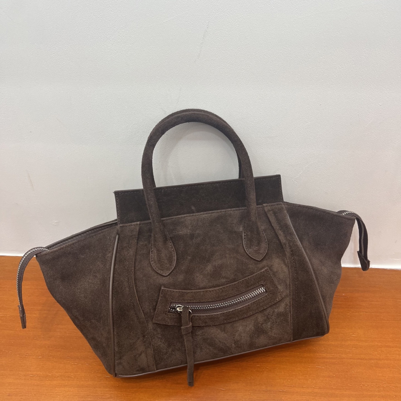 Torba od nubuk kože sa smijehom, velika zapremina, svakodnevna tote torba, dizajn s krilima, moderna i svestrana za ramenu ili crossbody torbu za žene