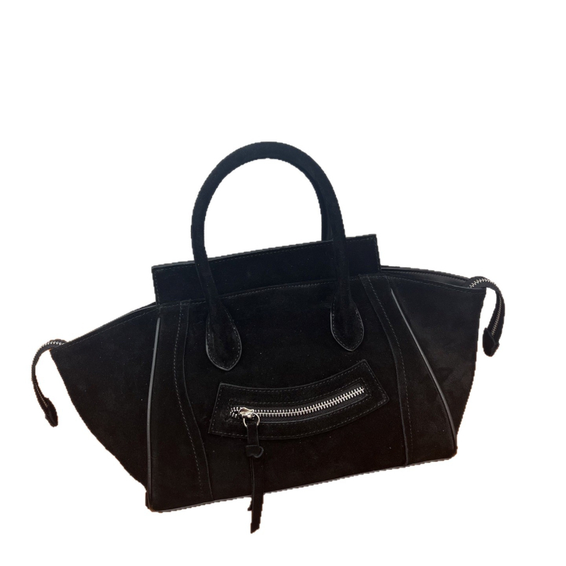 Torba od nubuk kože sa smijehom, velika zapremina, svakodnevna tote torba, dizajn s krilima, moderna i svestrana za ramenu ili crossbody torbu za žene