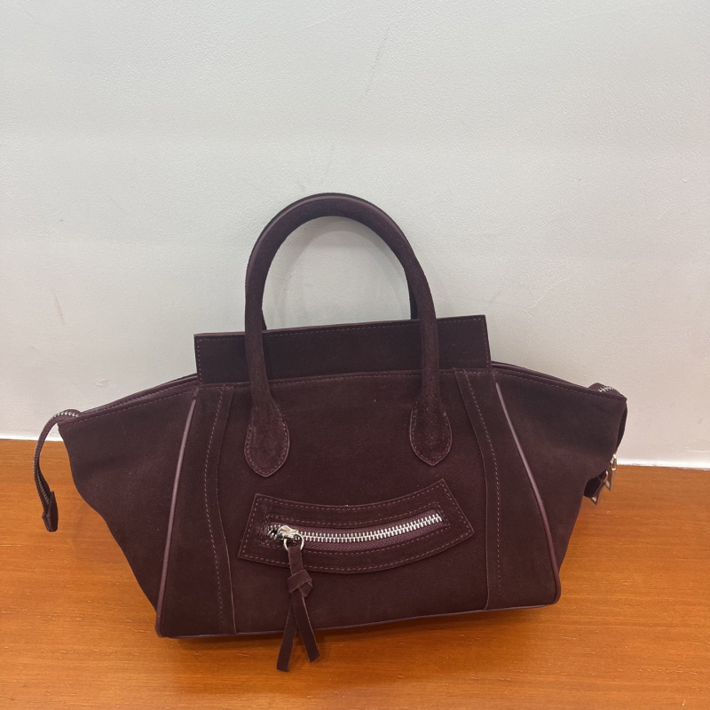 Torba od nubuk kože sa smijehom, velika zapremina, svakodnevna tote torba, dizajn s krilima, moderna i svestrana za ramenu ili crossbody torbu za žene