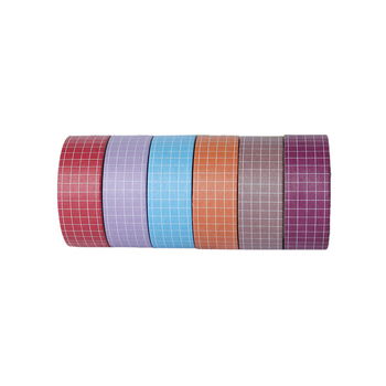 Set pentru planner cu model pătrat macaron și bandă washi, autocolante decorative în stil japonez pentru jurnal