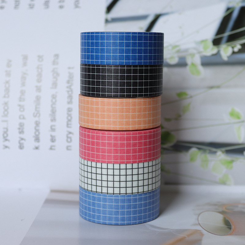Set pentru planner cu model pătrat macaron și bandă washi, autocolante decorative în stil japonez pentru jurnal