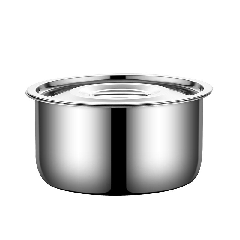 Set de vase din oțel inoxidabil, 3 sau 5 piese, cu capac, borcănel pentru condimente și ceașcă de aromă, oală de supă