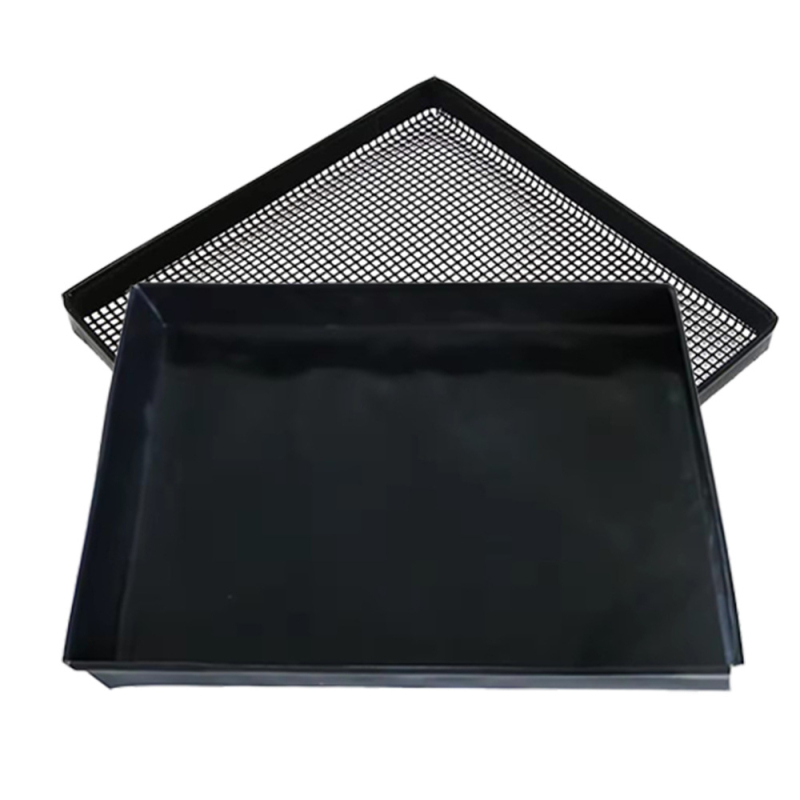 Coș grill din plasă cu acoperire antiaderent PTFE, mâner lung, întărit cu fibră de sticlă, pentru coacere cartofi pai.