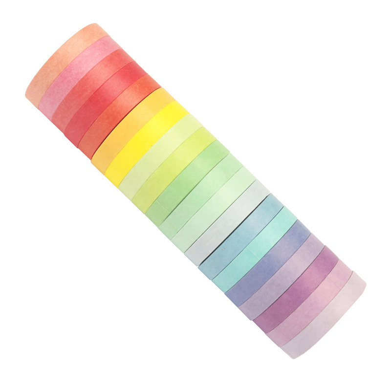 Set Morandi de benzi washi, 20 roluri, culori pastel, pentru DIY planner, benzi decorative