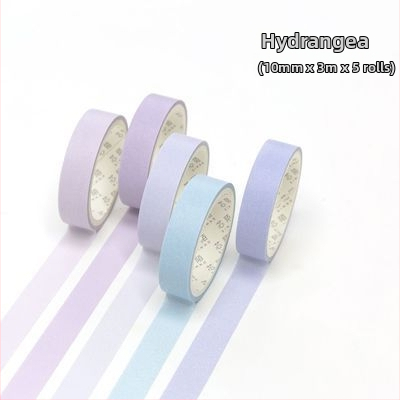 Xinmo jednofarebná Macaron washi páska – základná sada, 5 roliek, dekoratívne samolepky do denníka pre DIY