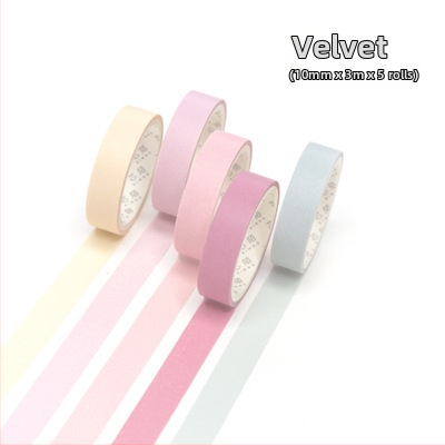 Xinmo jednofarebná Macaron washi páska – základná sada, 5 roliek, dekoratívne samolepky do denníka pre DIY