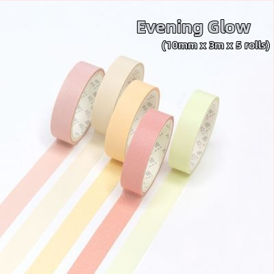 Xinmo jednofarebná Macaron washi páska – základná sada, 5 roliek, dekoratívne samolepky do denníka pre DIY