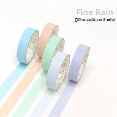 Xinmo jednofarebná Macaron washi páska – základná sada, 5 roliek, dekoratívne samolepky do denníka pre DIY