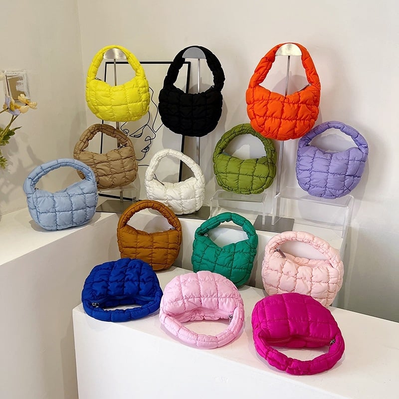 Luksuzna torba s mjehurićima u korejskom stilu, mini ručna torba s plisiranim dizajnom oblaka, elegantna i svestrana ženska torba
