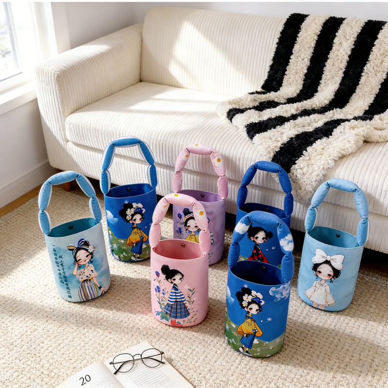 Ženska platnena bucket bag torba s velikim kapacitetom, korejskog stila