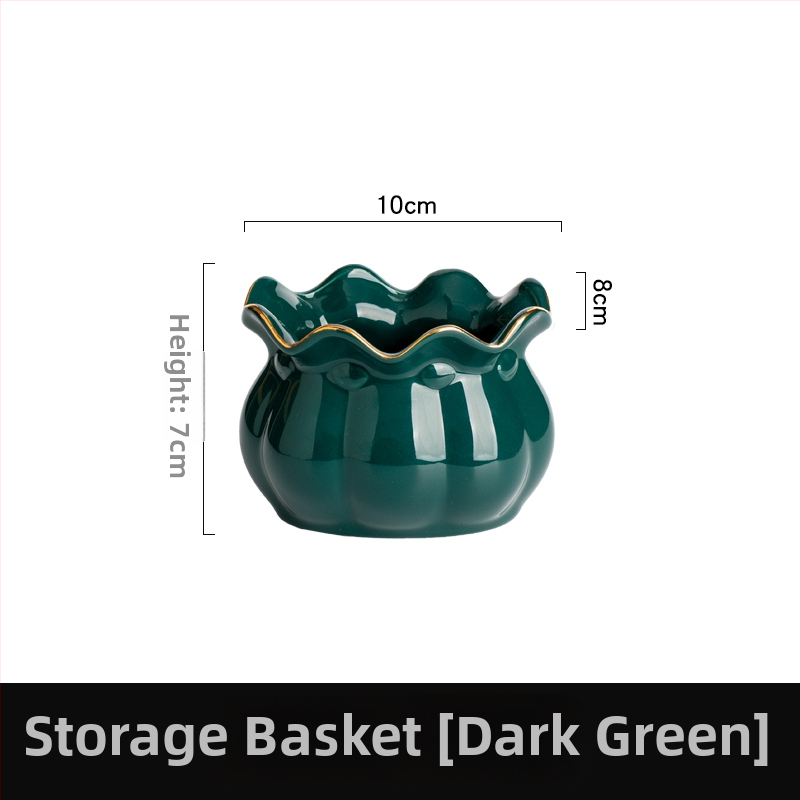 Coș ceramic creativ pentru depozitare, borcan de depozitare pentru furci de fructe, veselă în stil lux lejer, set de linguri pentru desert din oțel inoxidabil
