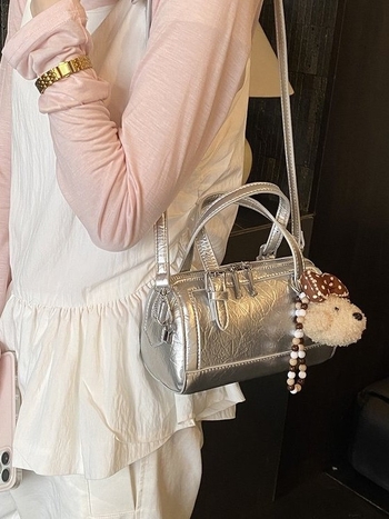 Ženska torbica u stilu Boston, sjajna PU koža, ramena ili crossbody torba za svakodnevnu upotrebu