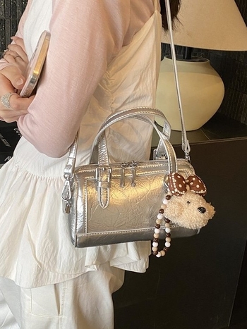 Ženska torbica u stilu Boston, sjajna PU koža, ramena ili crossbody torba za svakodnevnu upotrebu