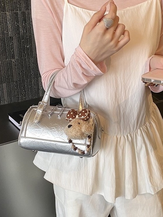 Ženska torbica u stilu Boston, sjajna PU koža, ramena ili crossbody torba za svakodnevnu upotrebu