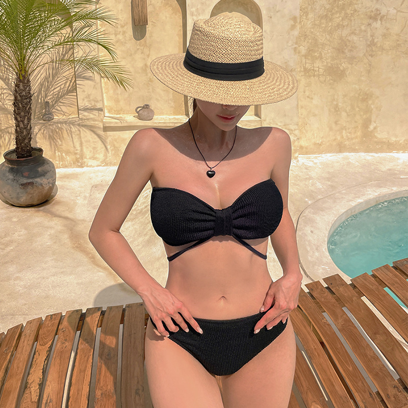Ženski trokutasti bikini set s kontrolom trbuha, učinak mršavljenja, bez naramenica i s halter vrhom, za plažu i spa, model 2026